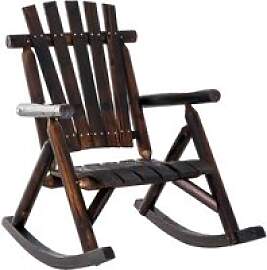 Outsunny Schaukelstuhl dunkelbraun Holz B/H/T: ca. 