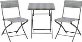 Outsunny Sitzgruppe grau Polyrattan B/H/L: ca.