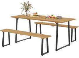 Outsunny Sitzgruppe Holzoptik Holz B/H/L: ca.
