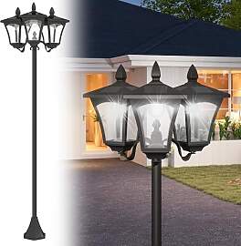 Outsunny Solar Gartenlaterne mit 3 flammig Laterne 