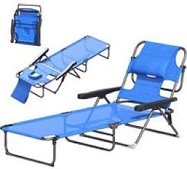 Outsunny Sonnenliege blau Stahl B/H/L: ca.