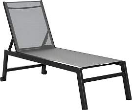 Outsunny Sonnenliege, Gartenliege, 5-stufige