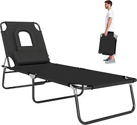 Outsunny Sonnenliege klappbar Gartenliege mit