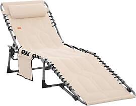 Outsunny Sonnenliege, klappbar Gartenliege mit