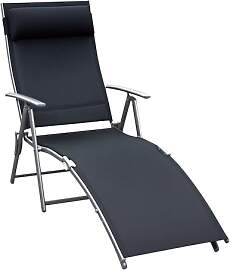 Outsunny Sonnenliege klappbar mit Kopfkissen