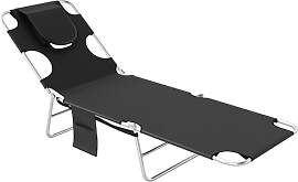 Outsunny Sonnenliege klappbar mit Lesefenster und