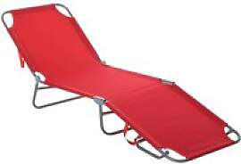 Outsunny Sonnenliege rot Polyester B/H/L: ca.