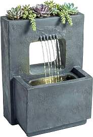 Outsunny Springbrunnen 2-stufig Gartenbrunnen mit