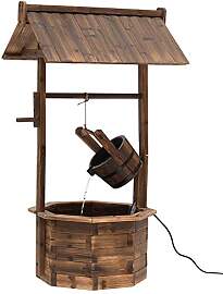 Outsunny Springbrunnen aus Holz Outdoor