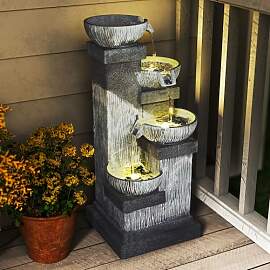 Outsunny Springbrunnen Outdoor aus Kunstharz