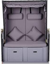 Outsunny Strandkorb grau Metall B/H/T: ca.