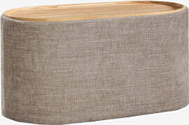 Ovaler Couchtisch 75x40 Cm Mit Tablett Und