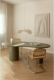 Ovaler Esstisch 220x115 Cm Aus Mdf Billie Grün