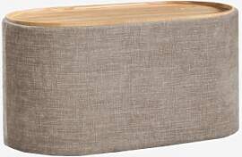 Ovaler Hocker 70 Cm Mit Tablett Und Stauraum,