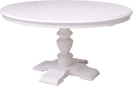 Ovaler Mittelfuß-Esstisch Kolonialstil lackiert