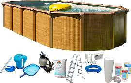 Ovalpool KWAD "Wood Design, inkl.