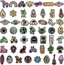 Ovanda Cool Neon Sticker Set, 50 Stück Tier