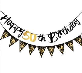 Ovanda Deko 50 Geburtstag Banner Frauen Mann,