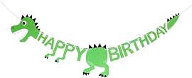 Ovanda Dino Happy Birthday Girlande,Bunt