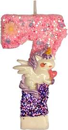 Ovanda Einhorn Geburtstagskerzen Zahl 7,Zahl 7