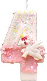 Ovanda Einhorn Geburtstagskerzen Zahlen 4,Einhorn