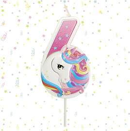 Ovanda Kerze 6 Geburtstag Mädchen, Einhorn