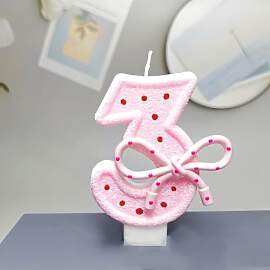 Ovanda Kerzen Geburtstag 3, Rosa Geburtstag Nummer 