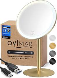 ovimar Kosmetikspiegel Saltum Gold | mit