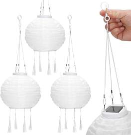OVITEC Solar Lampion Boho Style 3er Set | weiß |