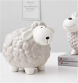 OXFUZZ Schaf Sparschwein Keramik Spardose for