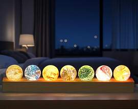 OXYEFEI 3D Kristallkugel Nachtlicht,7 Farben von