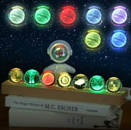 OXYEFEI 3D Planeten Lampe,7 Verschiedene Muster