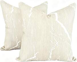 OYIMUA 2er Set Deko Kissenbezug 40x40 Beige