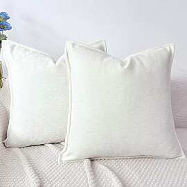OYIMUA 2er Set Kissenbezug 50x50 Creme Weiß