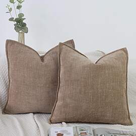 OYIMUA Braun Kissenbezug 50x50 Chenille 2er Set