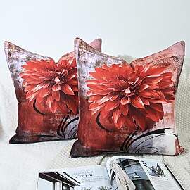 OYIMUA Chenille Kissenbezug 50x50 Rot 2er Set