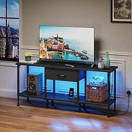 OYRREU Fernsehtisch mit Steckdose TV Cabinet mit