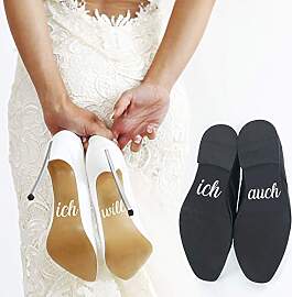 P023 Schuhaufkleber Hochzeit Set Schuhsticker