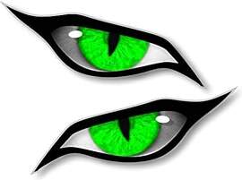 Paar Evil Eyes mit Grünem Iris Vinyl Drohne