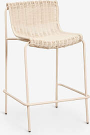 Pack Mit 4 Hohen Hockern Aus Synthetischem Rattan