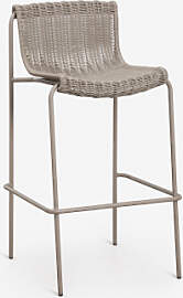 Pack Mit 4 Hohen Hockern Aus Synthetischem Rattan