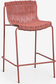 Pack Mit 4 Hohen Hockern Aus Synthetischem Rattan