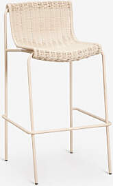 Pack Mit 4 Hohen Hockern Aus Synthetischem Rattan