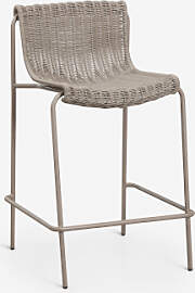 Pack Mit 4 Hohen Hockern Aus Synthetischem Rattan