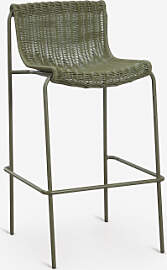 Pack Mit 4 Hohen Hockern Aus Synthetischem Rattan