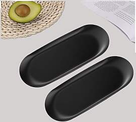 Pack of 2 Tablett Black, Deko Serviertablett