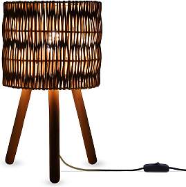 PACO HOME Tischleuchte "JORGE", braun,
