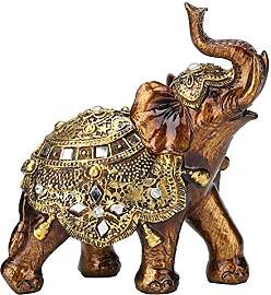 PAER Goldene Polyresin-Elefanten-Statue, Elegante