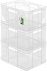 PAFEN 3x Euro Stapelbox 28l - 43 x 35 x 24 cm -
