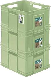 PAFEN 3x Euro Stapelbox 28l - 43 x 35 x 24 cm -